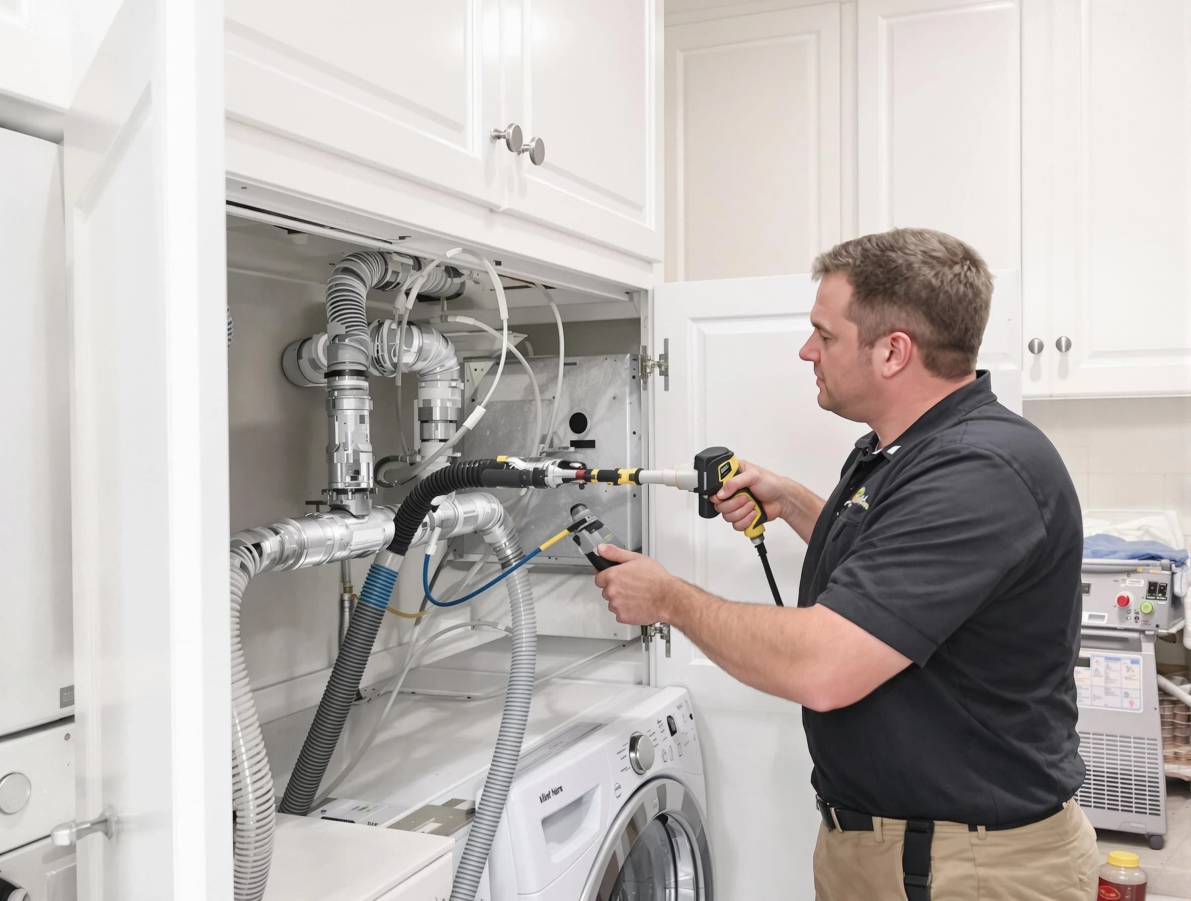 Tooele Dryer Vent Cleaning professional removing severe blockage from a clogged dryer vent in Tooele