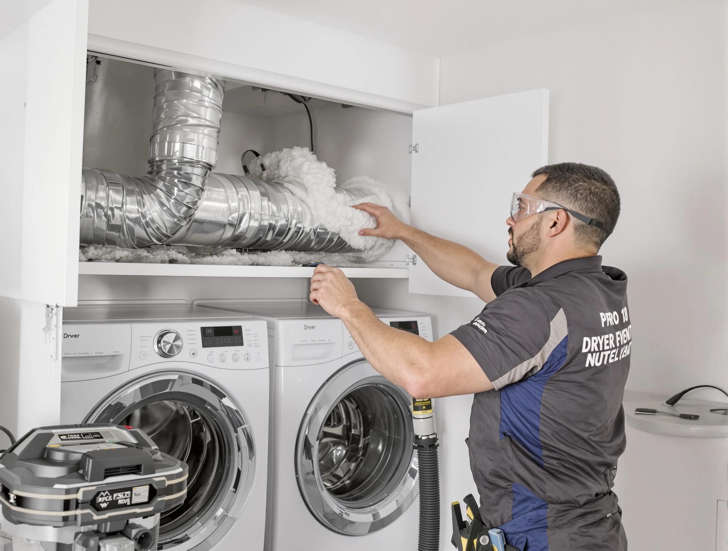 Tooele Dryer Vent Cleaning certified technician performing specialized gas dryer vent cleaning in Tooele