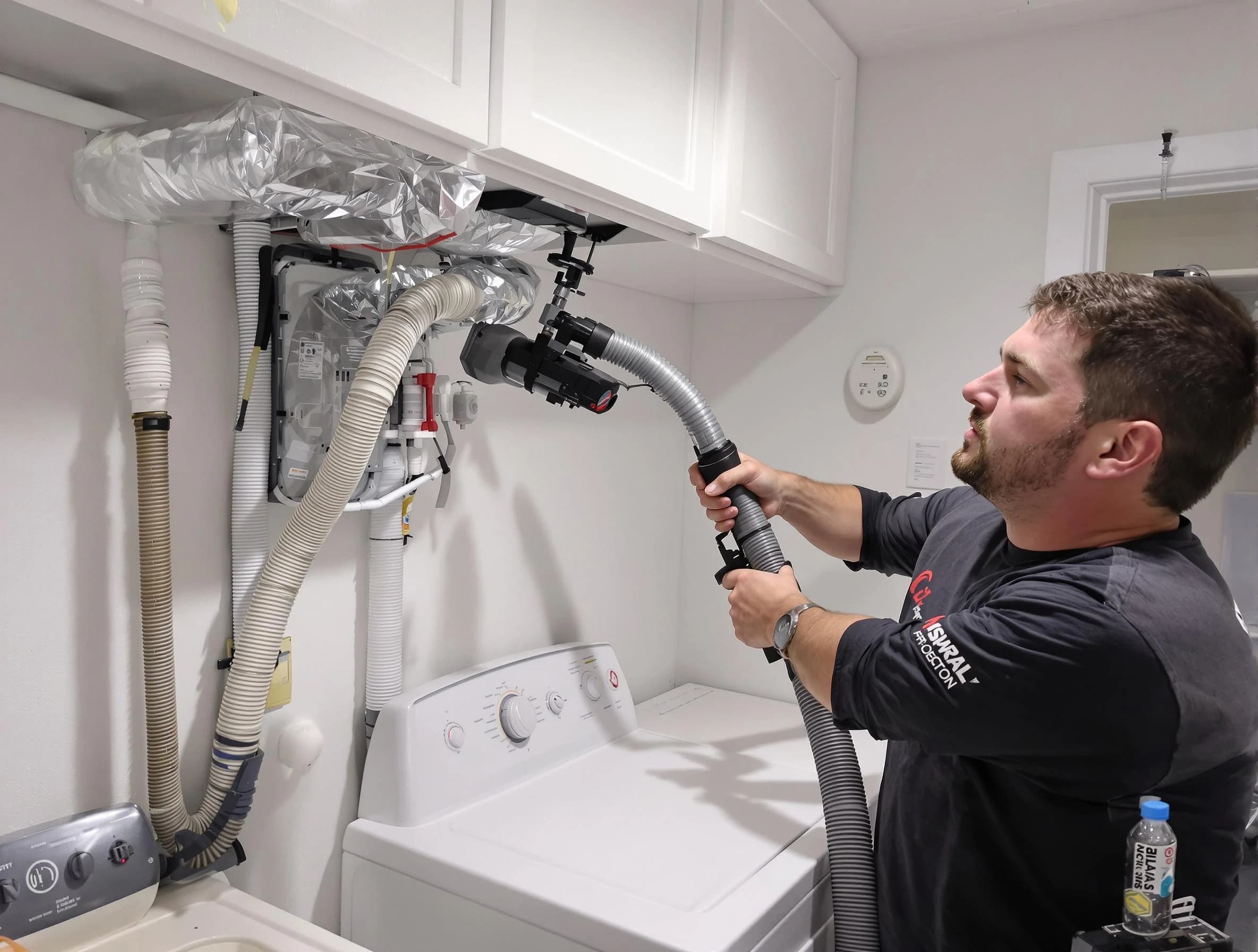 Tooele Dryer Vent Cleaning certified technician performing safety-focused gas dryer vent cleaning in Tooele