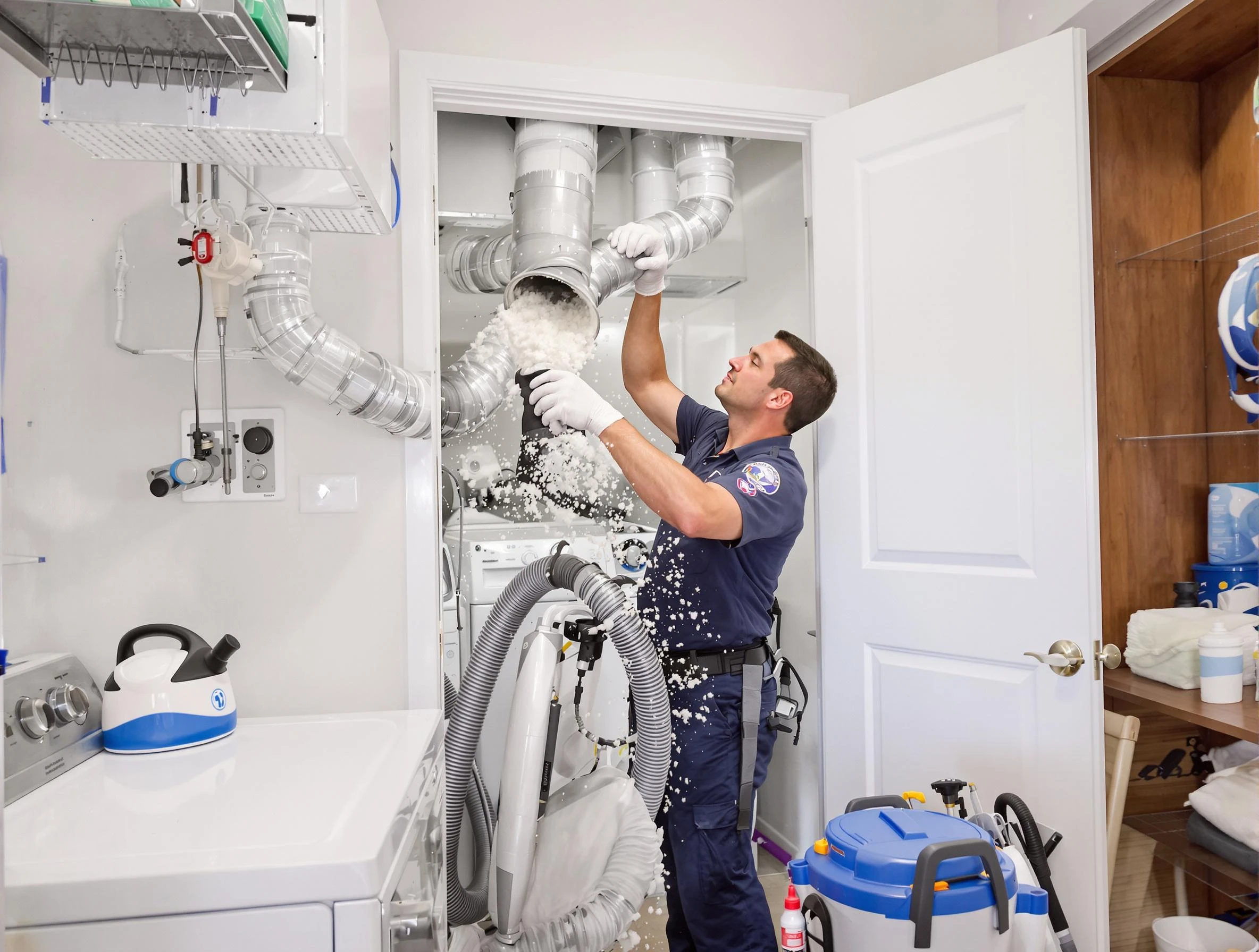 Tooele Dryer Vent Cleaning technician delivering thorough residential dryer vent cleaning service in Tooele